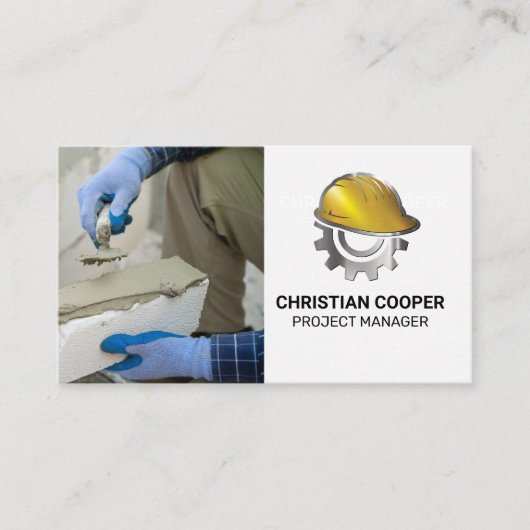 Paver | Design-Hard-Hat-Gear-Logo Visitenkarte (Vorderseite)