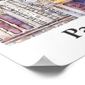 Pavia Italy Travel Watercolor Hand Drawing Poster (Ecke)