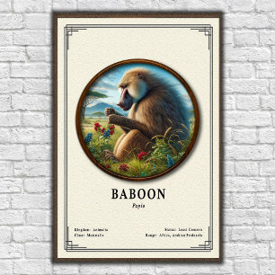 Pavian-Zoologie-Serie Poster