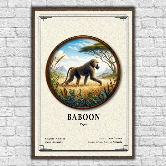 Pavian-Zoologie-Serie Poster
