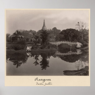 Pavillon auf der Insel im Kantonsgarten Poster