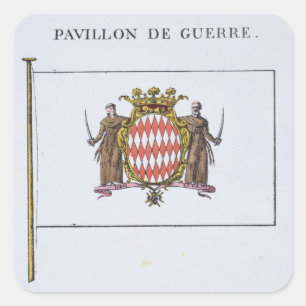 Pavillon de Guerre, Detail von den Flaggen von Quadratischer Aufkleber