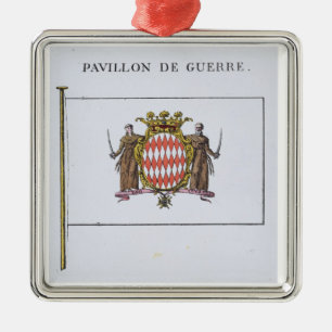 Pavillon de Guerre, Detail von den Flaggen von Silbernes Ornament