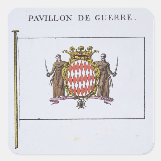 Pavillon de Guerre, Details aus den Flaggen von Mo Quadratischer Aufkleber (Vorderseite)