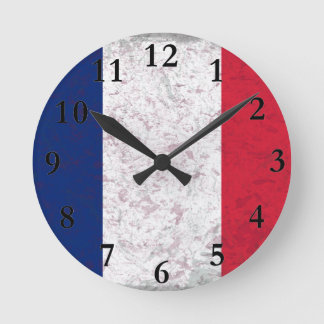 Pavillon de la France-Flagge Runde Wanduhr