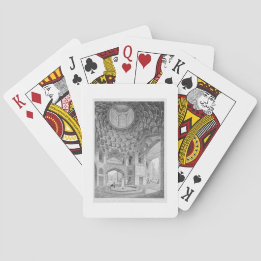 Pavillon der acht Paradiese, in Isfahan, von Spielkarten (Rückseite)