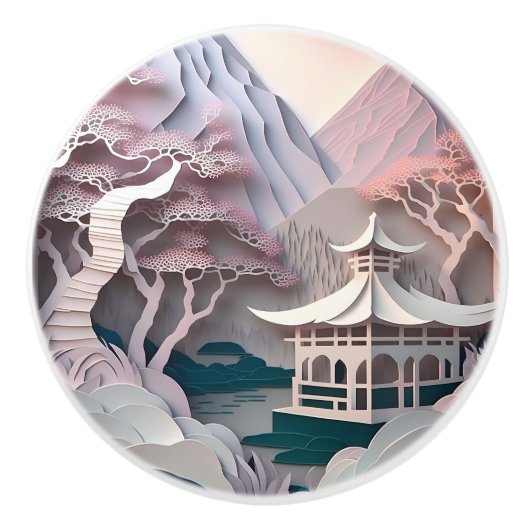 Pavillon Landscape Keramik Knoblauch Keramikknauf (Vorderseite)