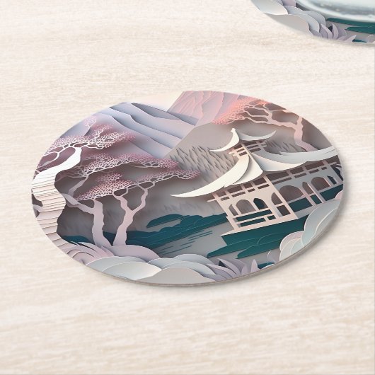 Pavillon Landscape Round Untersetzer (Angewinkelt)