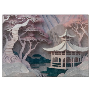 Pavillon Landschaft Schneidebrett