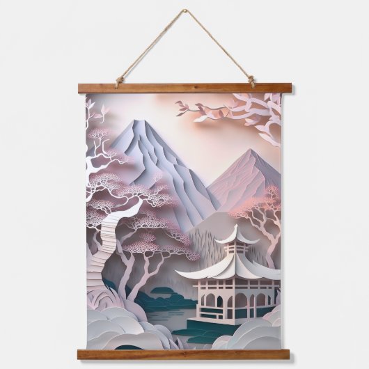 Pavillon Landschaft Wandteppich für Papierausschni (Vorderseite)