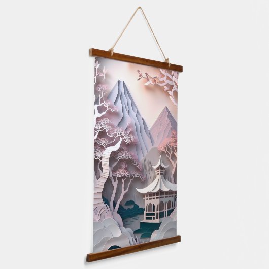 Pavillon Landschaft Wandteppich für Papierausschni (Gewinkelt)