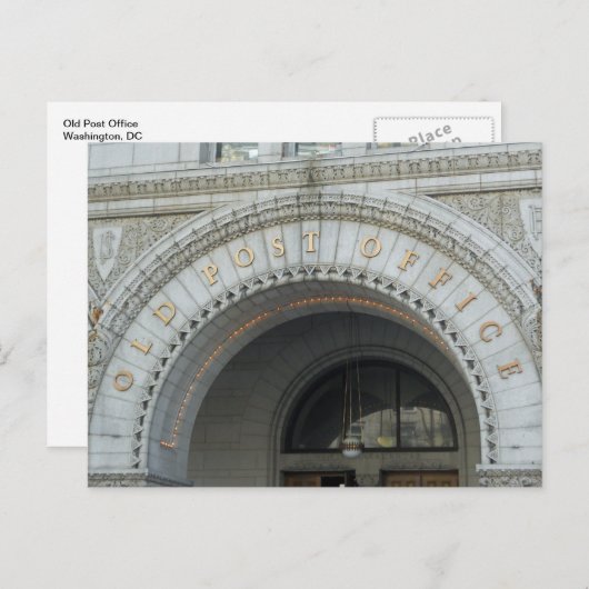 Pavillon "Old Post Office" Washington DC Postkarte (Vorne/Hinten)