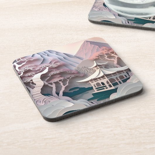 Pavillon Pavillon Landscape Kunststoff Untersetzer (Linke Seite)