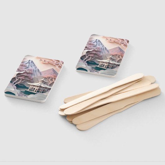 Pavillon Pavillon Landscape Set der Fans Fächer (Non-assembled)