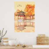 Pavillon-See Herbstlandschaftsposter Poster (Küche)