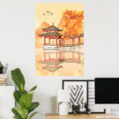 Pavillon-See Herbstlandschaftsposter Poster (Heimbüro)