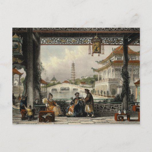 Pavillon und Gärten von Mandarin bei Peking, für Postkarte (Vorderseite)