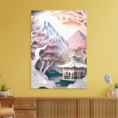 Pavillonlandschaft für Papierausschnitt Leinwanddruck (Insitu (Wohnzimmer))