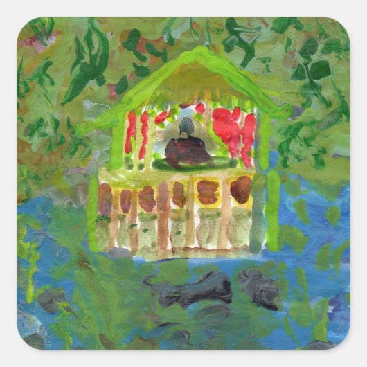 Pavillonsticker für friedliche Mediation Quadratischer Aufkleber (Vorderseite)