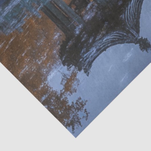 Pavillontempel des deoupage Whimsical Chinese Gard Seidenpapier (Ausschnitt)