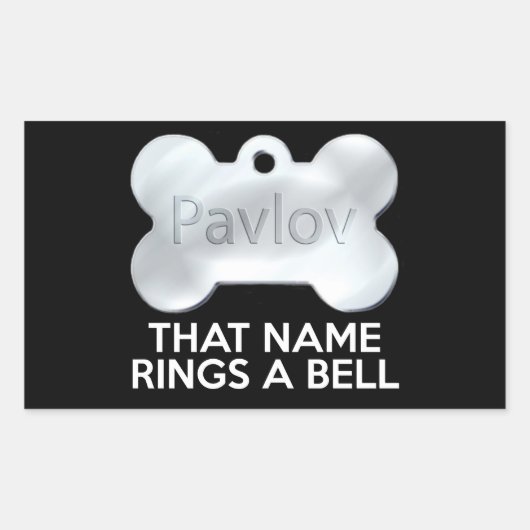 PAVLOV-HUND RECHTECKIGER AUFKLEBER (Vorderseite)