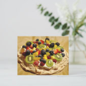 Pavlova mit bunten Früchten Postkarte (Stehend Vorderseite)