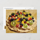Pavlova mit bunten Früchten Postkarte (Vorne/Hinten)