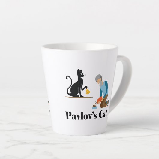 Pavlov's Cat Funny Psychology Milchtasse (Rechte Ecke)