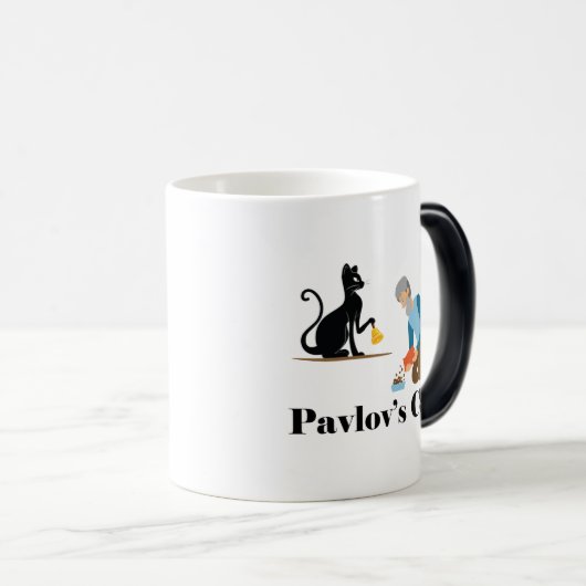 Pavlov's Cat Funny Psychology Verwandlungstasse (VorderseiteRechts)