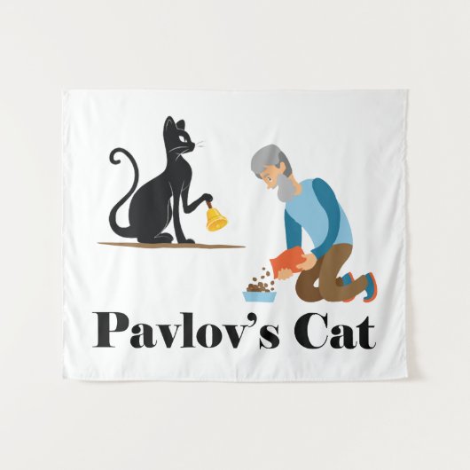 Pavlov's Cat Funny Psychology Wandteppich (Vorderseite (Horizontal))