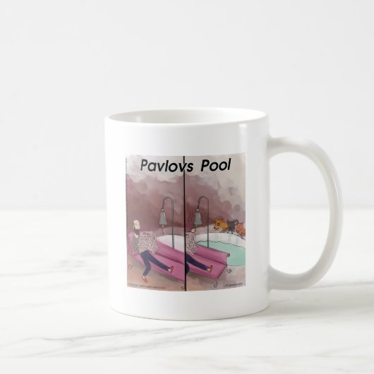 Pavlov's Pool Funny Cartoon Kaffeetasse (Rechts)