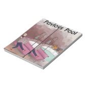 Pavlov's Pool Funny Cartoon Notizblock (Rotiert)