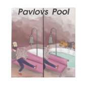 Pavlov's Pool Funny Cartoon Notizblock (Vorderseite)