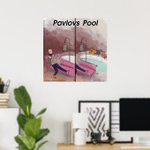 Pavlov's Pool Funny Cartoon Poster (Heimbüro)
