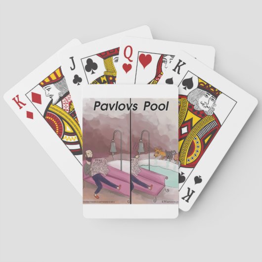 Pavlov's Pool Funny Cartoon Spielkarten (Rückseite)