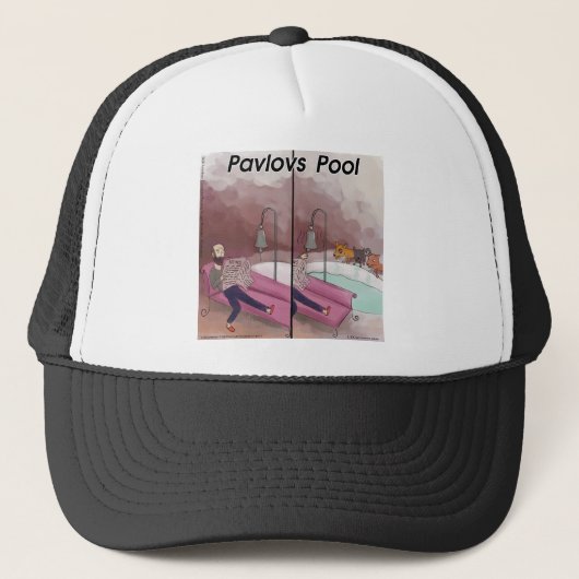 Pavlov's Pool Funny Cartoon Truckerkappe (Vorderseite)