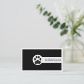 Paw and QR code black Vet/Veterinary Clinic  Visitenkarte (Stehend Vorderseite)