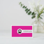 Paw and QR code hot pink Vet/Veterinary Clinic Visitenkarte (Stehend Vorderseite)
