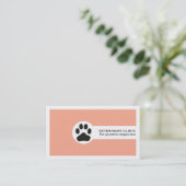 Paw and QR code peach Vet/Veterinary Clinic Visitenkarte (Stehend Vorderseite)