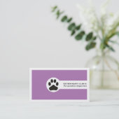 Paw and QR code purple Vet/Veterinary Clinic  Visitenkarte (Stehend Vorderseite)