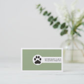 Paw and QR code sage green Vet/Veterinary Clinic  Visitenkarte (Stehend Vorderseite)