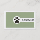 Paw and QR code sage green Vet/Veterinary Clinic  Visitenkarte (Vorderseite)