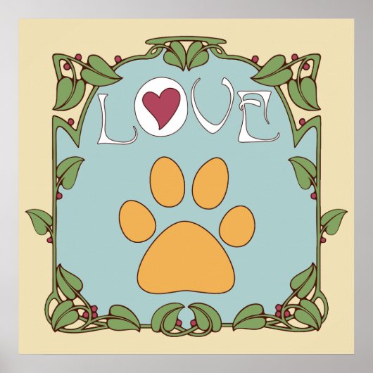 Paw Art Nouveau Poster (Vorne)