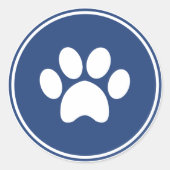 Paw Blue Print Sticker für Welppy Birthday Einladu (Vorderseite)