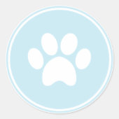 Paw Blue Print Sticker für Welppy Birthday Einladu (Vorderseite)
