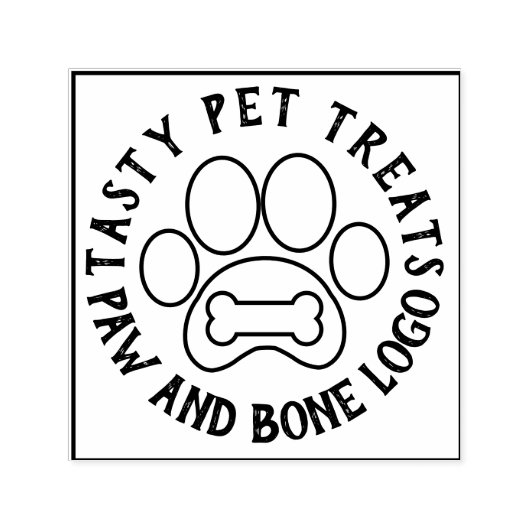 Paw Bone Pet Leckereien Lebensmittel Permastempel (Design)