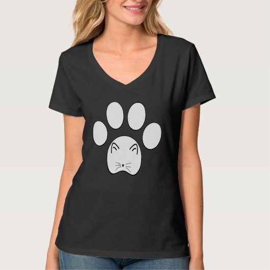 Paw Cat Face Cat Paw Meow Cat Cute Cat T-Shirt (Vorderseite)