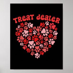 Paw Design Shirt Leckerei Händler Hund Lover Herzp Poster
