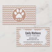 Paw-Druck Braun Zickzack Visitenkarte (Vorne/Hinten)