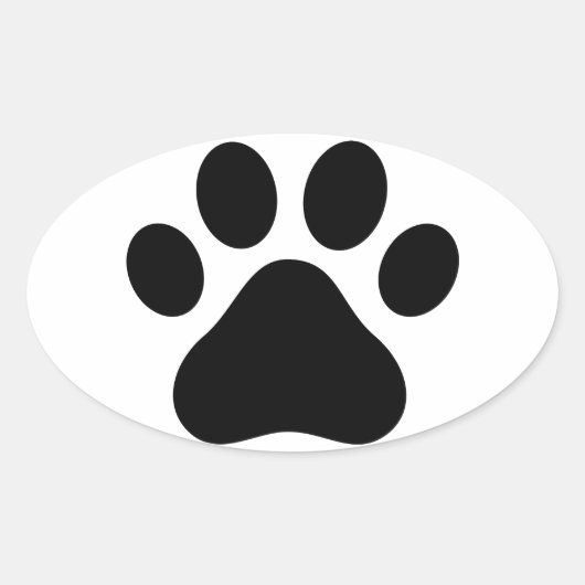 Paw-Druck Ovaler Aufkleber (Vorderseite)